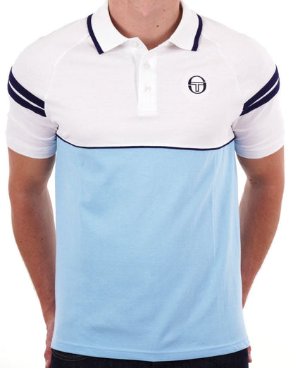 Sergio Tacchini Orion Polo Shirt White/Sky Blue