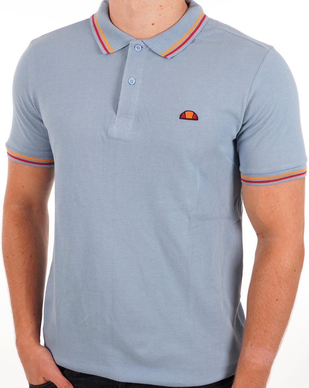 Ellesse Tipped Polo Shirt Light Blue
