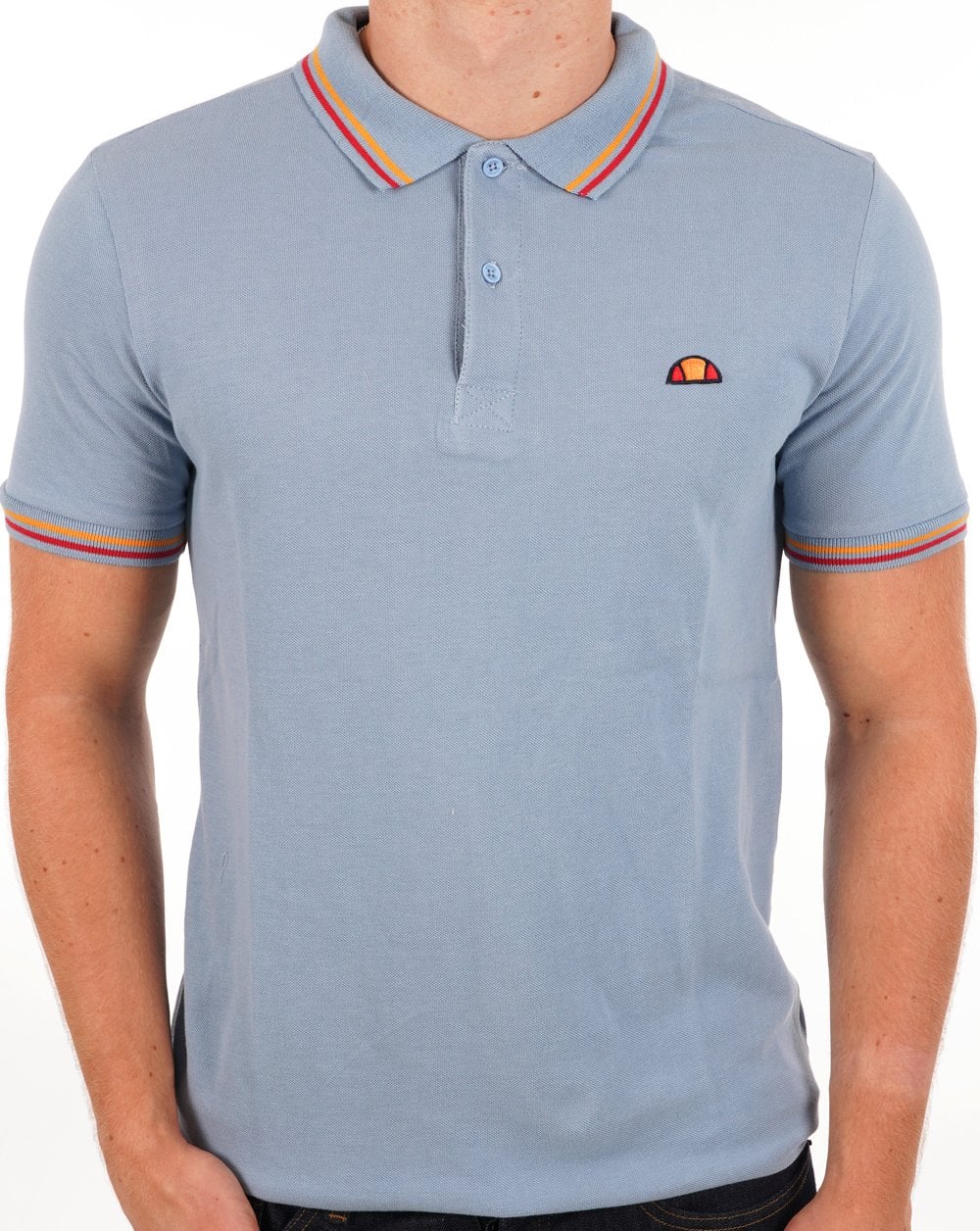 Ellesse Tipped Polo Shirt Light Blue