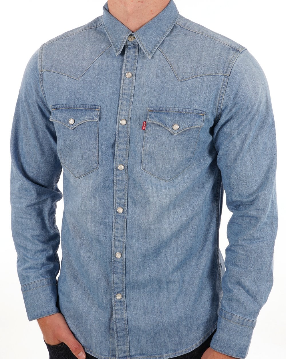 Levi's Barstow Western Shirt - Indigo Stonewash Blue