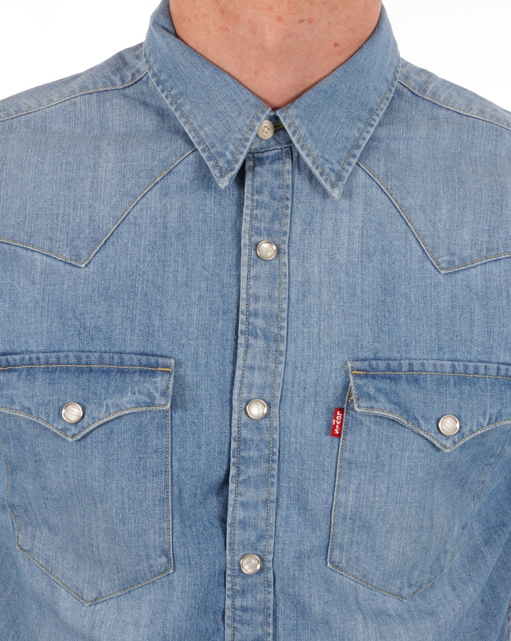 Levi's Barstow Western Shirt - Indigo Stonewash Blue