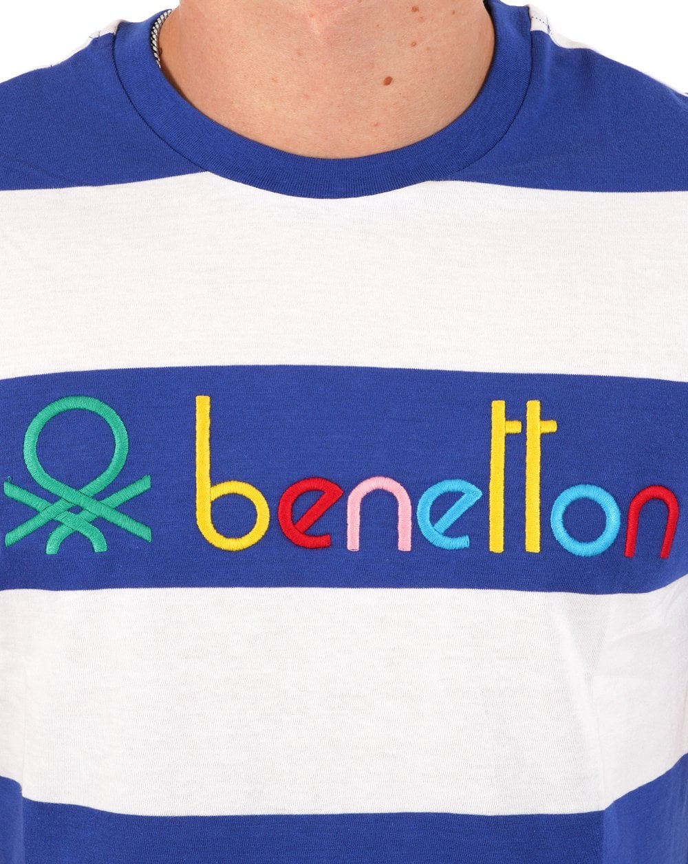 Benetton Stripe T-shirt White/Blue