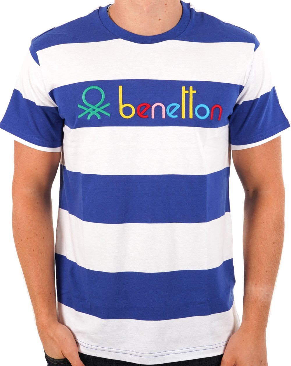 Benetton Stripe T-shirt White/Blue