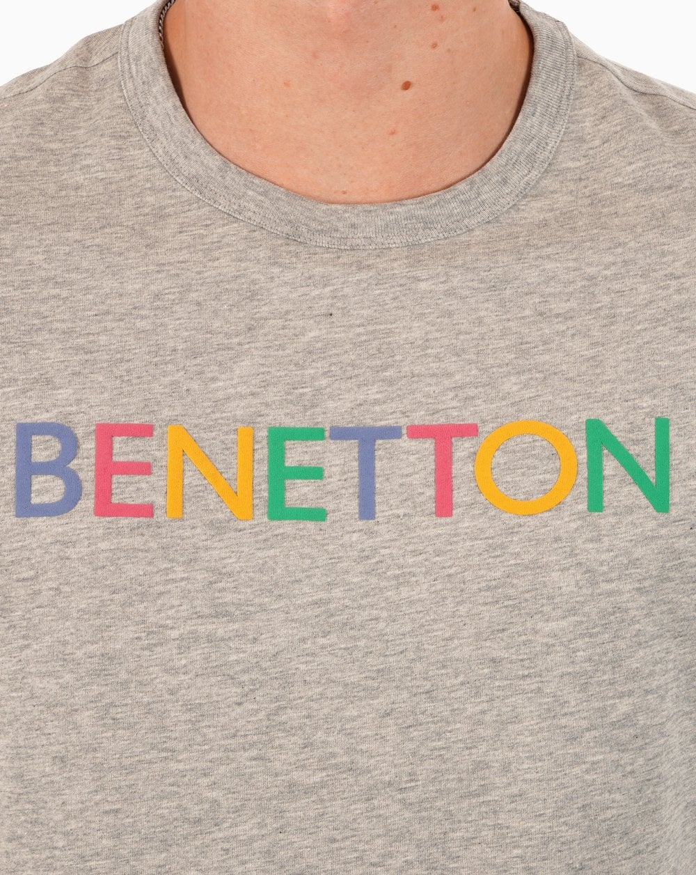 Benetton Long Sleeve Logo T-shirt Grey