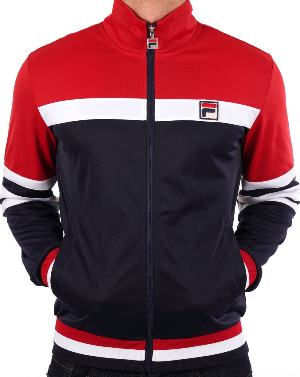 Fila Vintage Courto Business Track Top Navy Red White