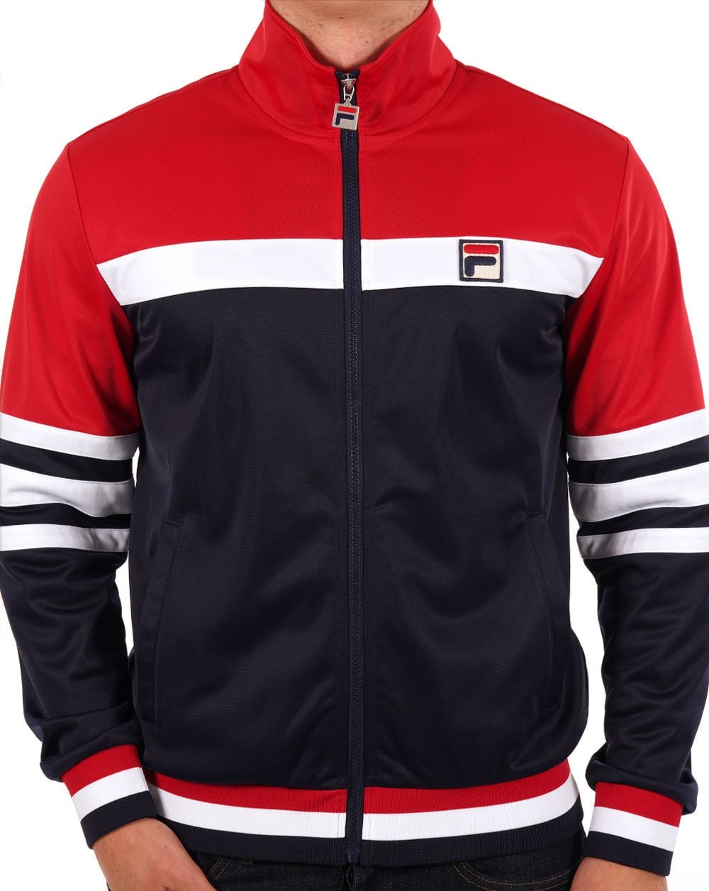 Fila Vintage Courto Business Track Top Navy Red White