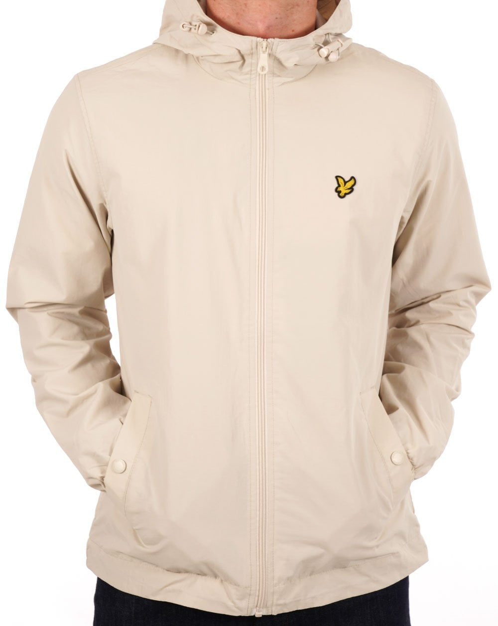 Lyle & Scott Zip Through Hooded Jacket Stone