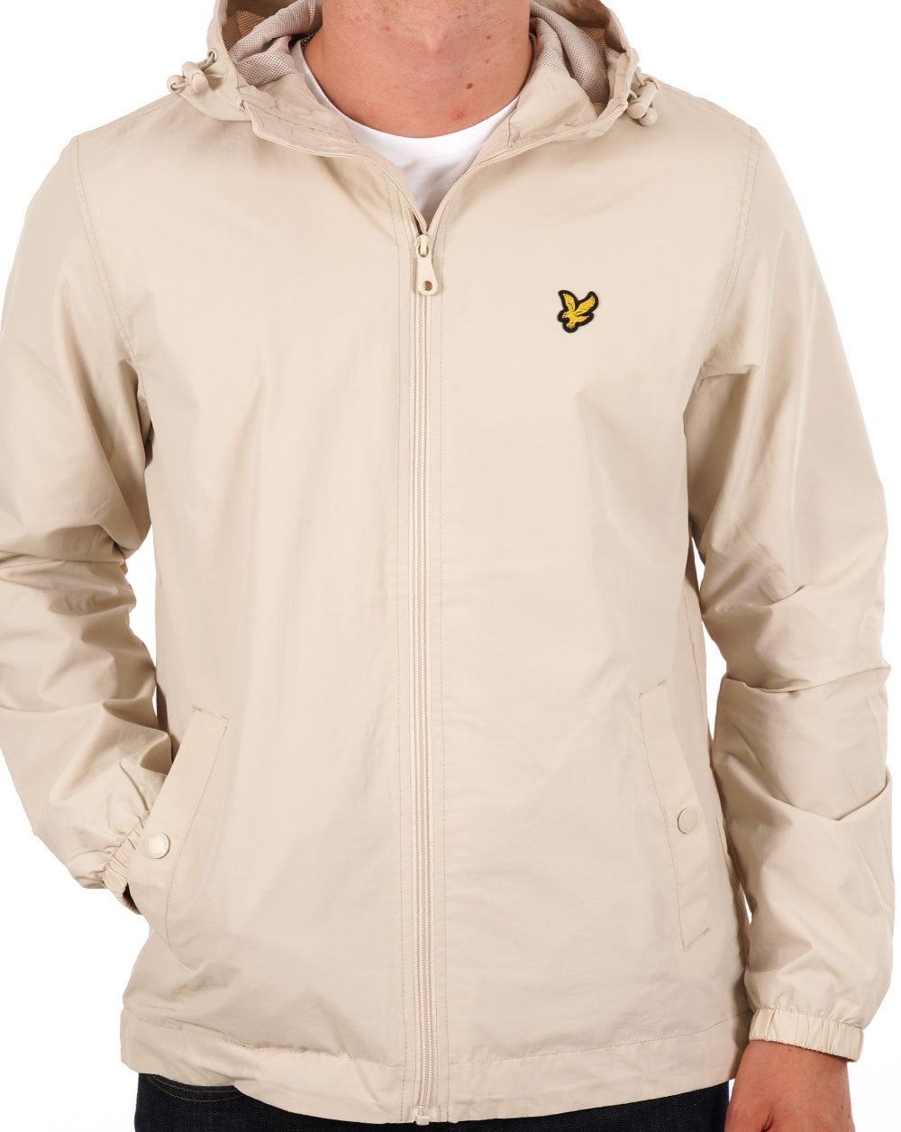 Lyle & Scott Zip Through Hooded Jacket Stone