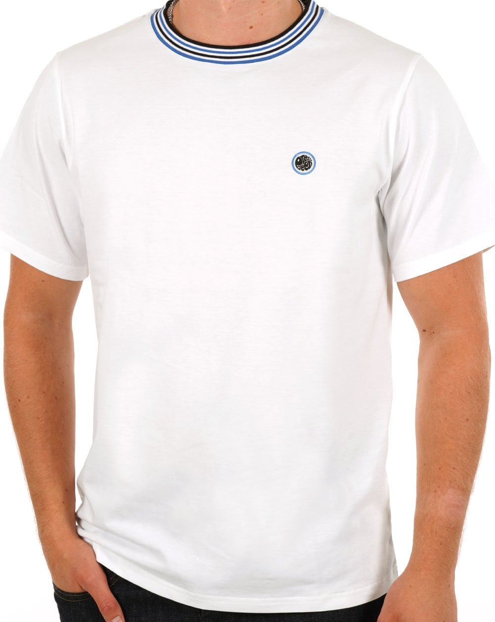 Pretty Green Hollen Rib Stripe T-shirt White