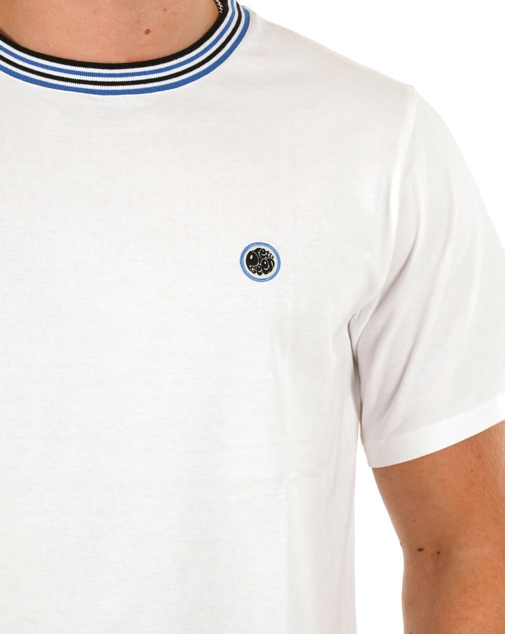 Pretty Green Hollen Rib Stripe T-shirt White
