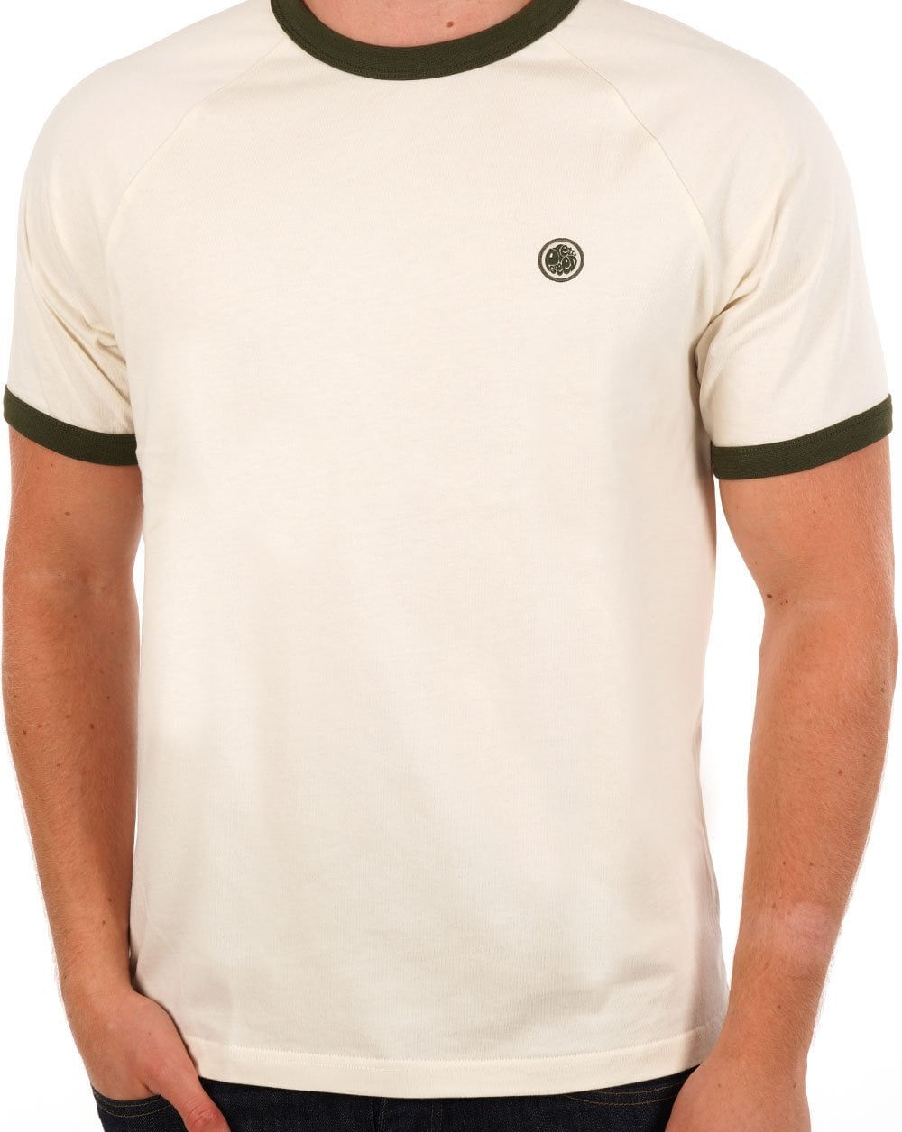 Pretty Green Boston Ringer T-shirt Stone