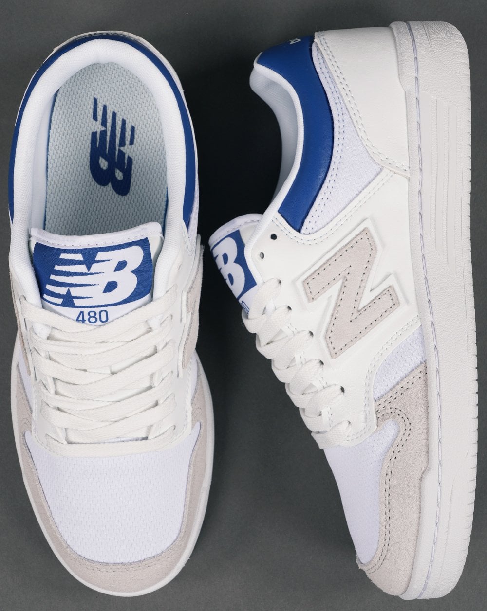 New Balance 480 Trainer White/Grey/Blue