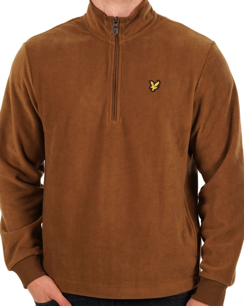 Lyle & Scott Fleece Quarter Zip Camel Bronze