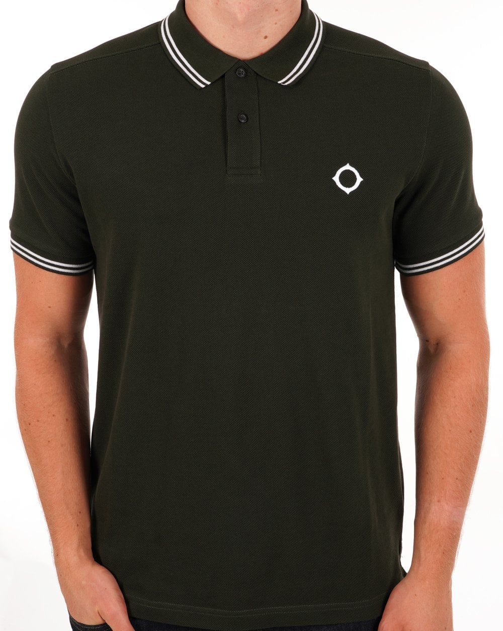 Ma.strum Double Tipped Polo Dark Green