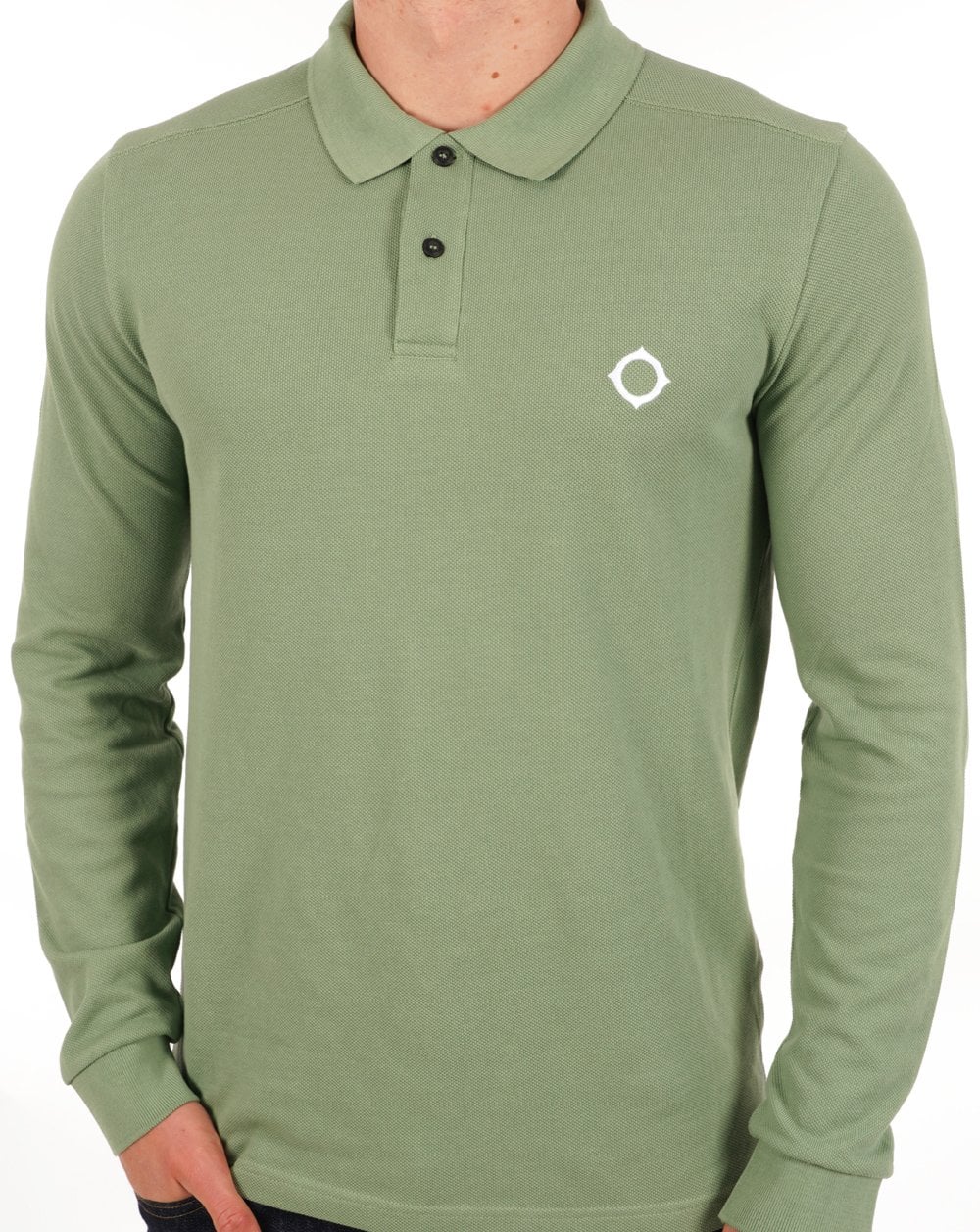 Ma.strum Long Sleeve Pique Polo Shirt Forest