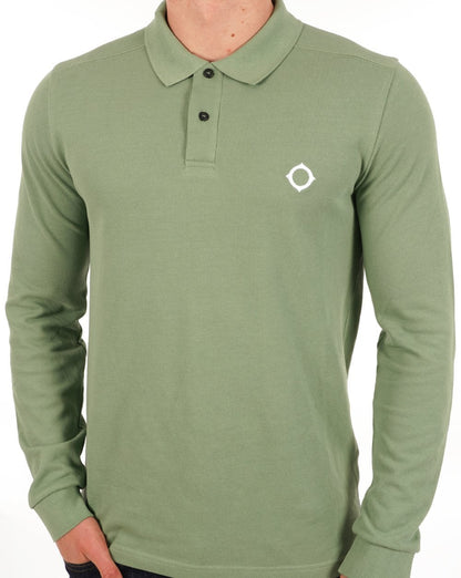 Ma.strum Long Sleeve Pique Polo Shirt Forest