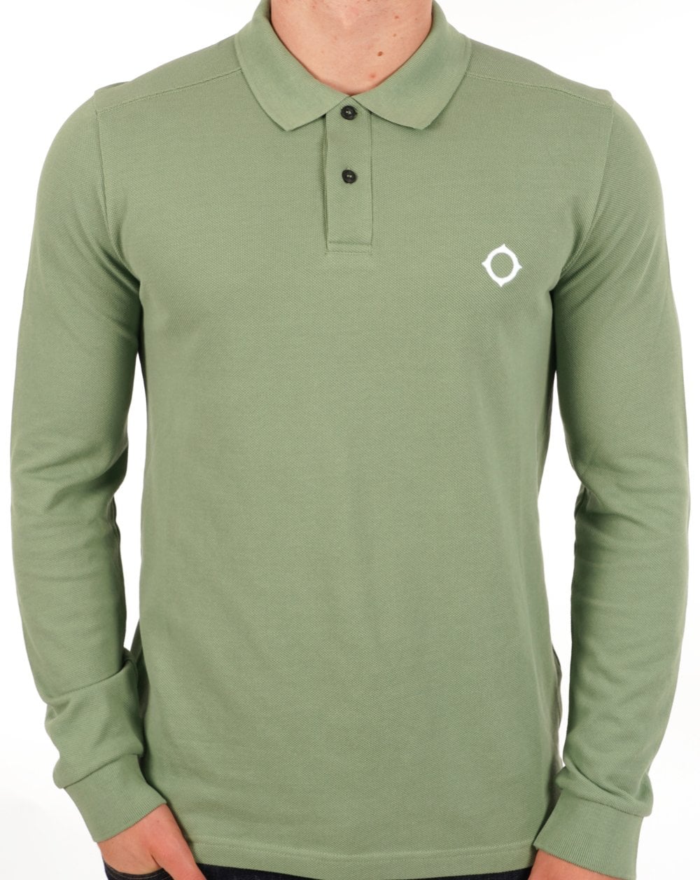 Ma.strum Long Sleeve Pique Polo Shirt Forest