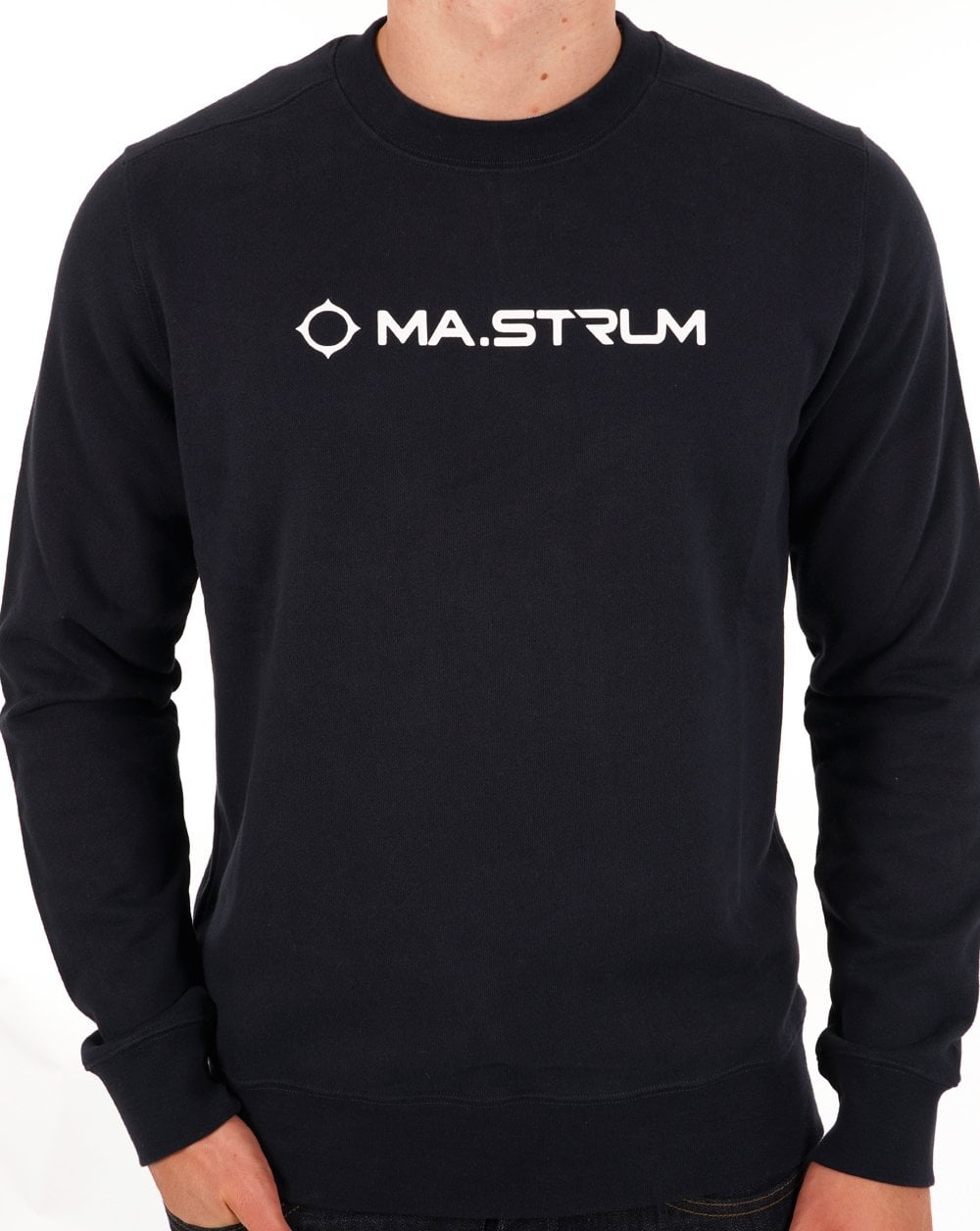 Ma.strum Chest Print Crew Sweat Ink Navy