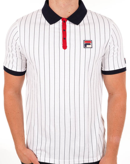 Fila Vintage Mk1 Pro Twin Badges Polo White