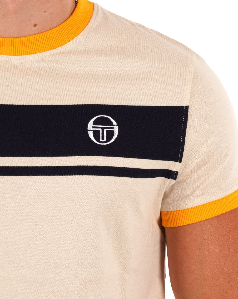 Sergio Tacchini Masters T Shirt Buttercream/Yellow/Navy