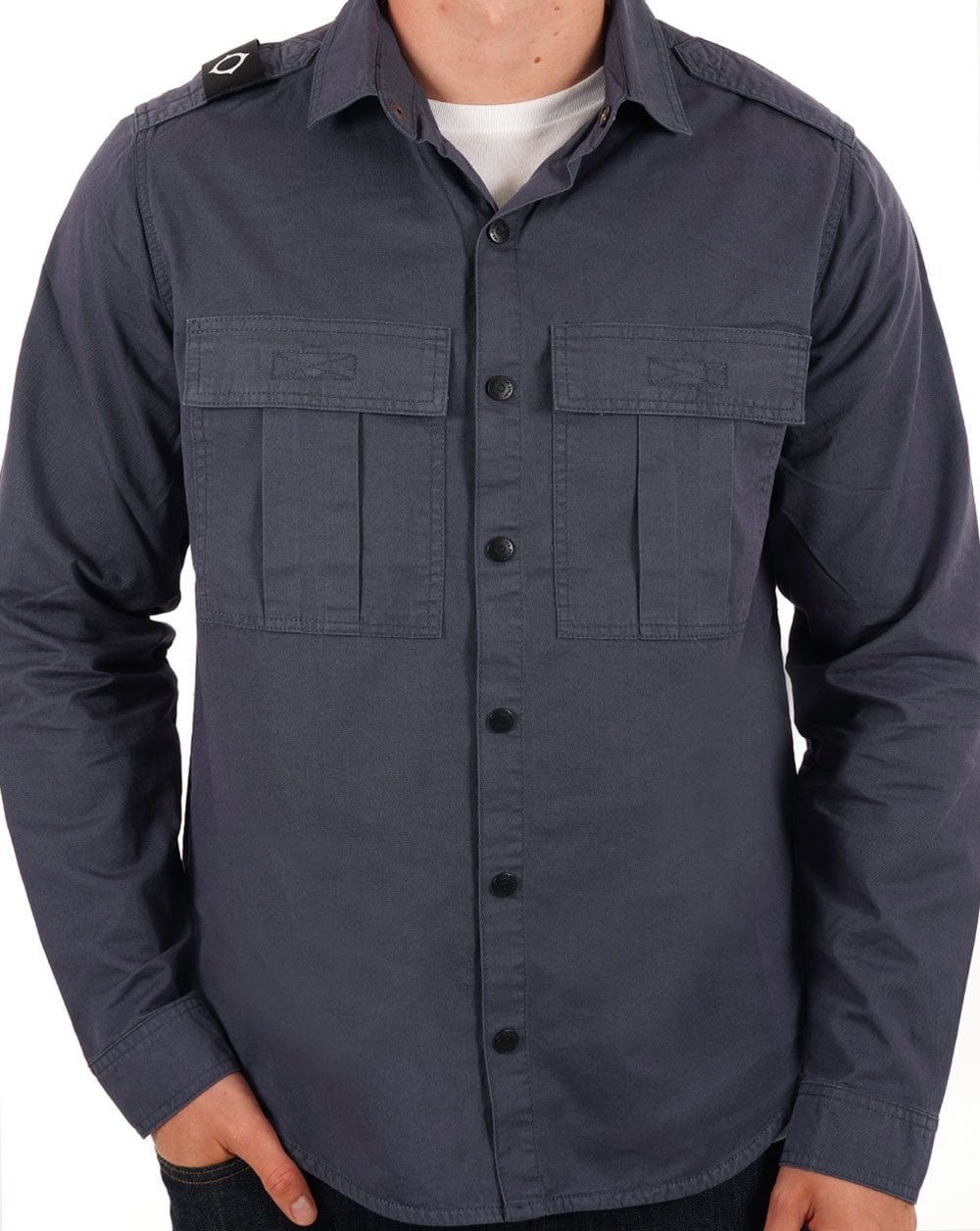 Ma.strum Pd Patch Pocket Parade Overshirt Ink Navy
