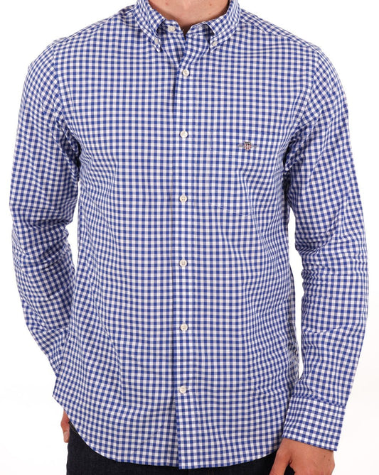 Gant Poplin Gingham Shirt College Blue