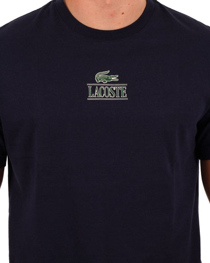 Lacoste Cotton Jersey Branded T-shirt Navy