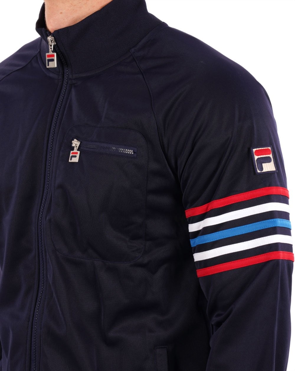 Fila Vintage 5 Stripe Track Top Navy multi