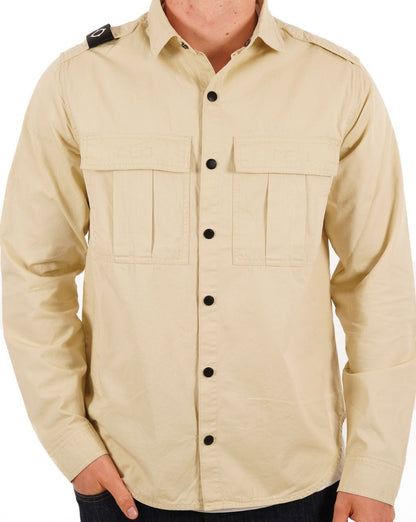 Ma.strum Pd Patch Pocket Parade Overshirt Sand