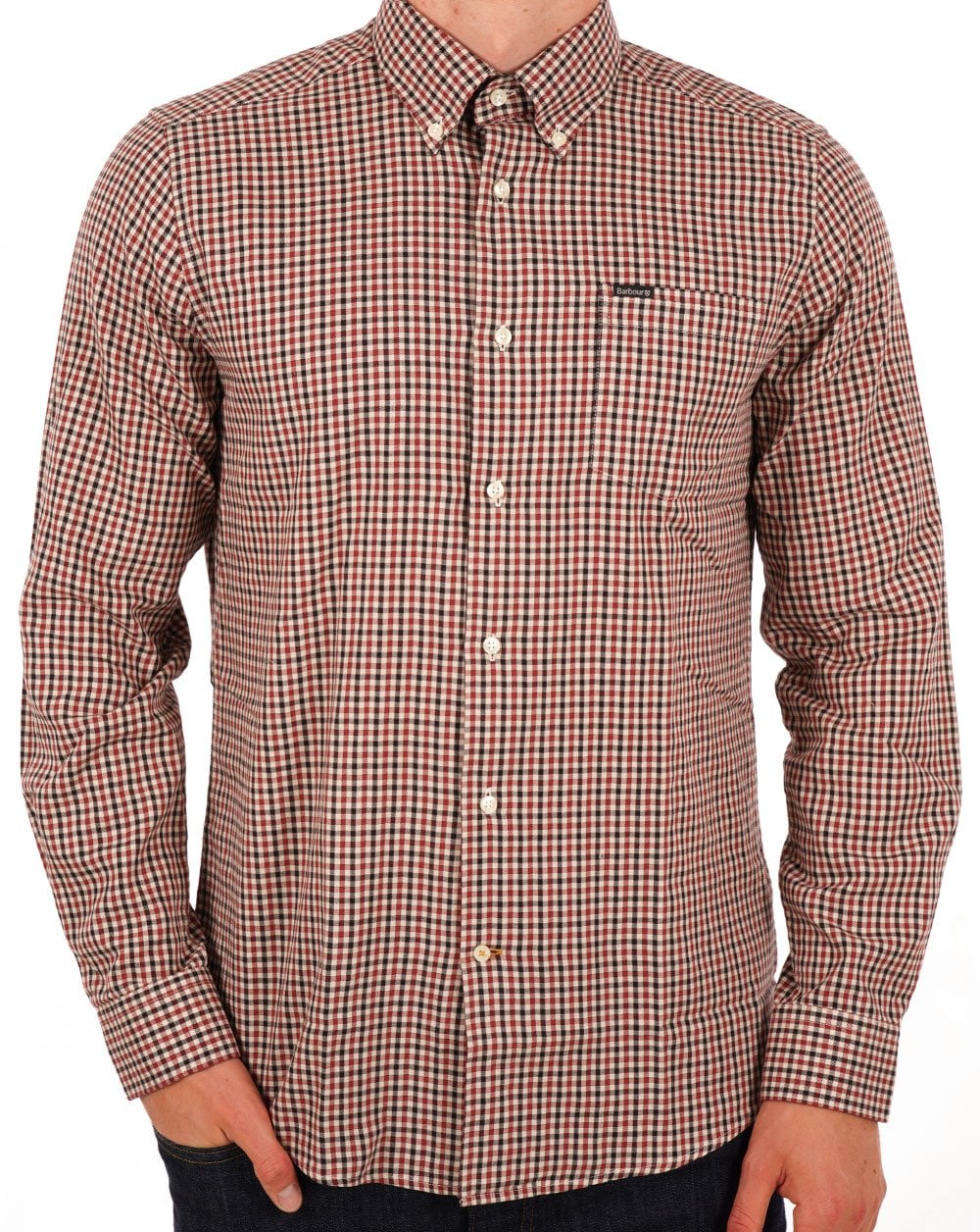 Barbour Gingham Tailored Shirt Ecru