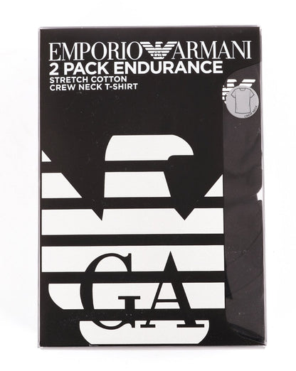Emporio Armani 2 Pack T Shirts Black/Black