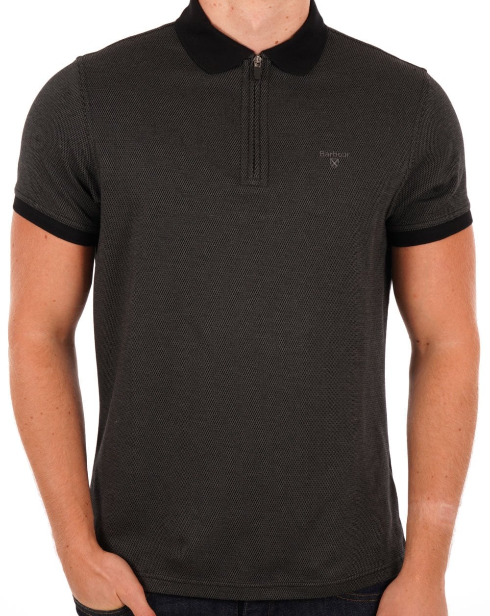 Barbour Kelleth Zip Polo Shirt Black