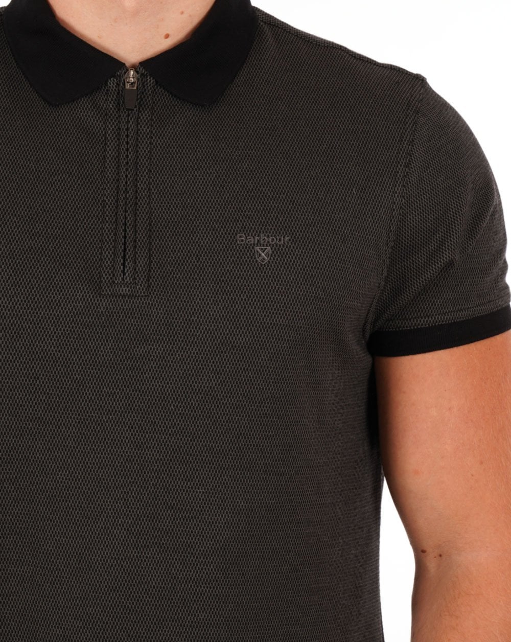 Barbour Kelleth Zip Polo Shirt Black