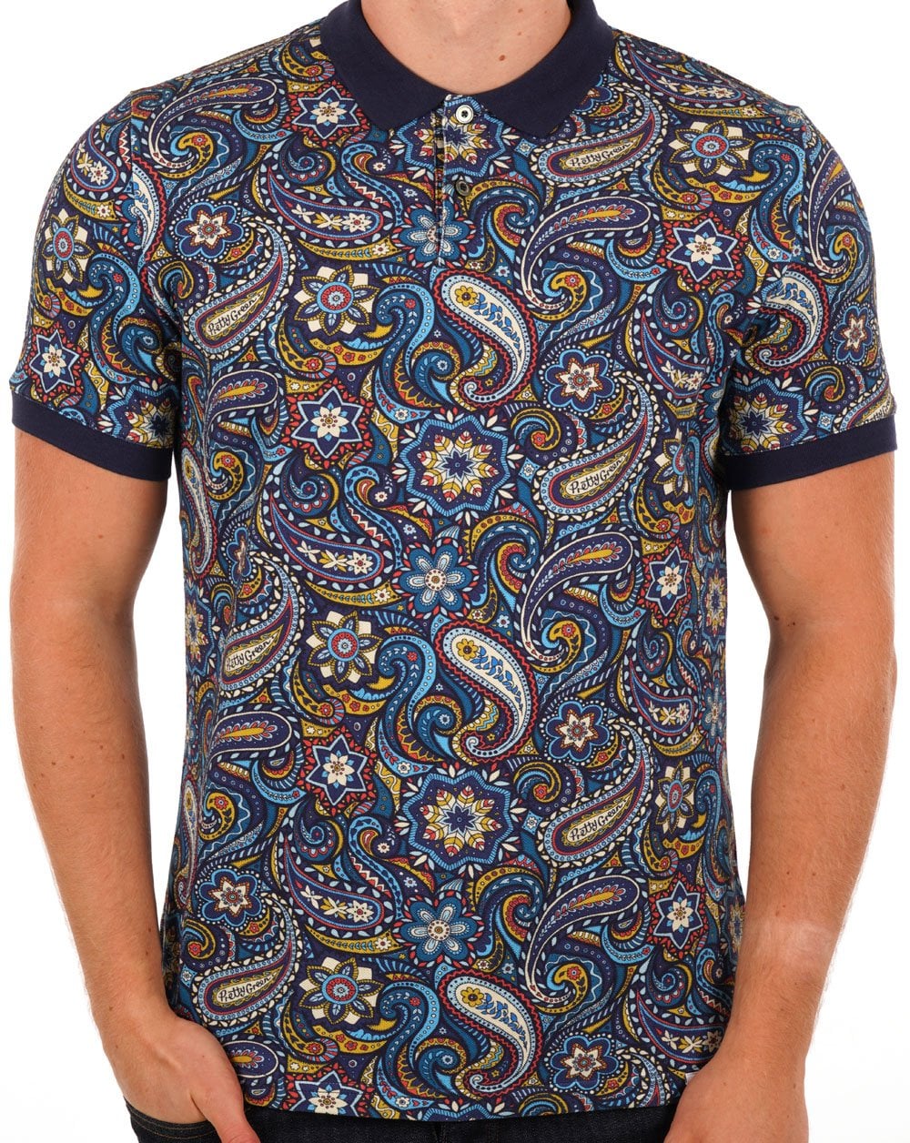 Pretty Green Marriot Paisley Polo Blue