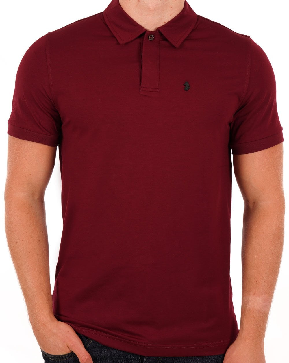 Luke Hong Kong Jersey Polo Shirt Burgundy