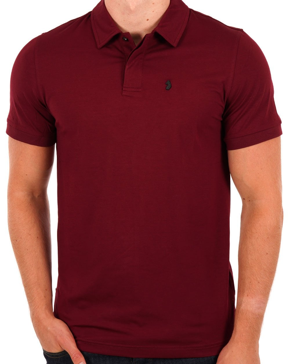Luke Hong Kong Jersey Polo Shirt Burgundy