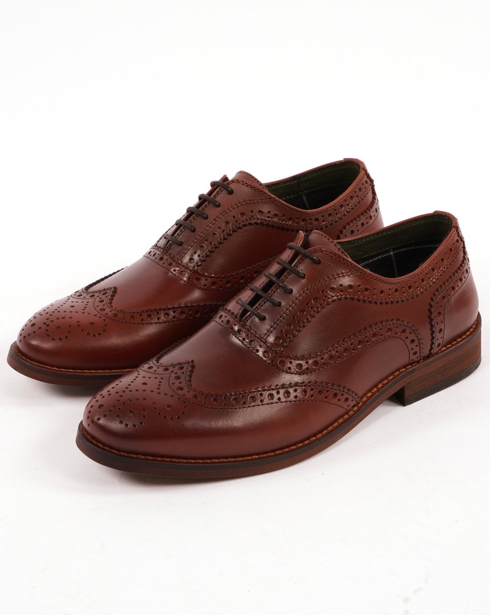 Barbour Isham Brogue Shoe Mahogany