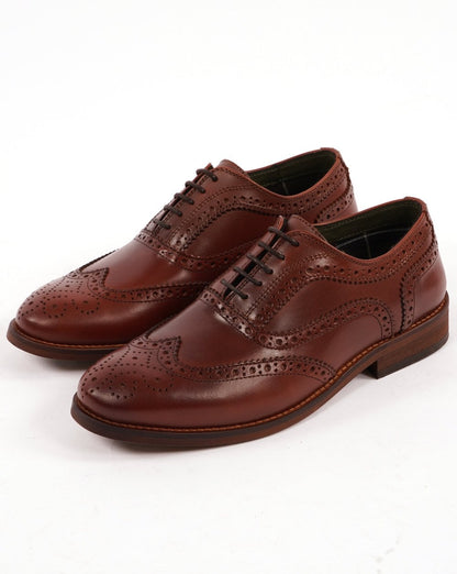 Barbour Isham Brogue Shoe Mahogany