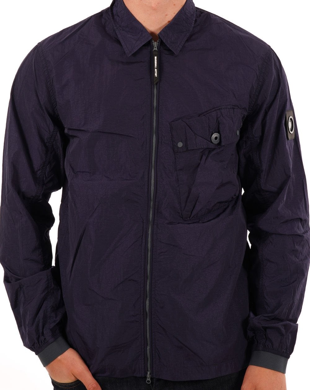 Marshall Artist Krinkle Nylon Pocket Overshirt Navy