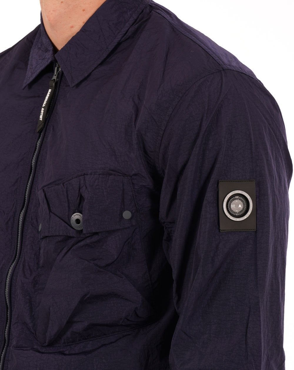Marshall Artist Krinkle Nylon Pocket Overshirt Navy