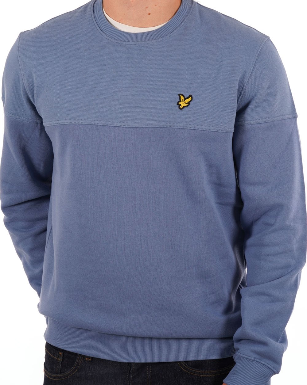 Lyle & Scott Textured Crew Neck Sweatshirt Pioneer Blue