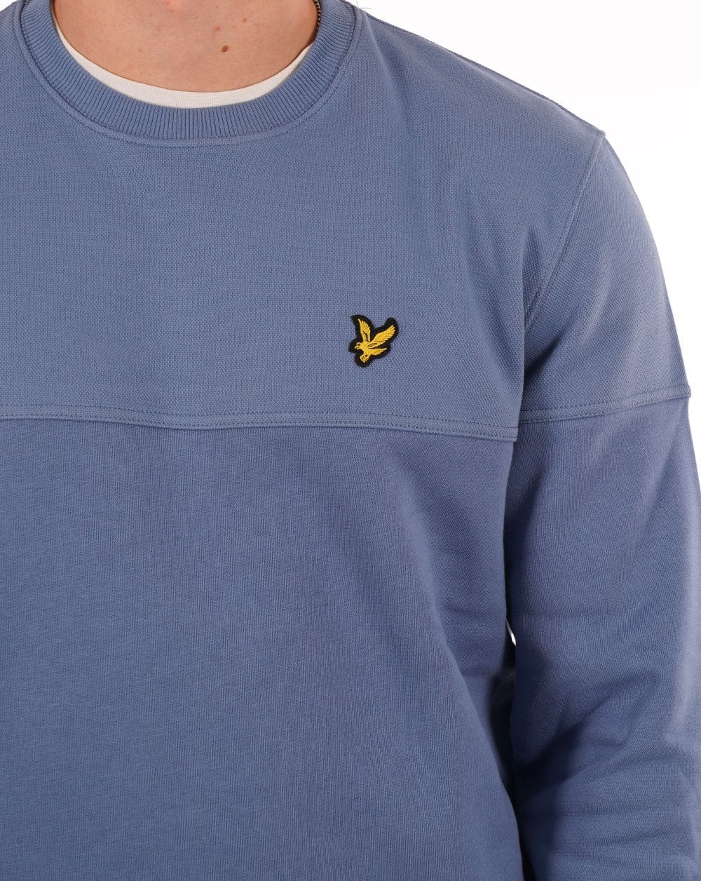 Lyle & Scott Textured Crew Neck Sweatshirt Pioneer Blue