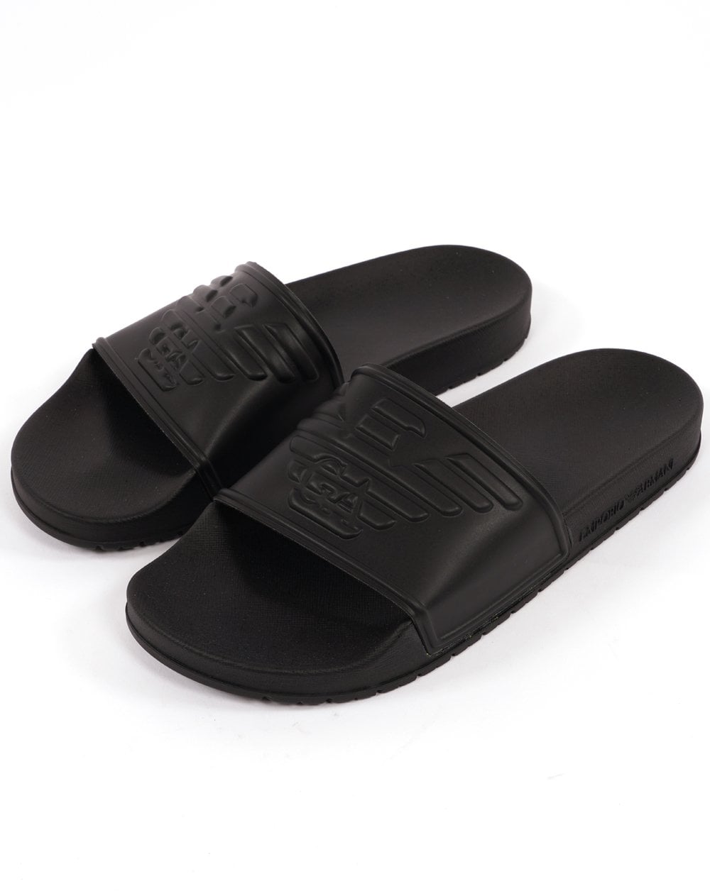 Emporio Armani Eagle Sliders Black