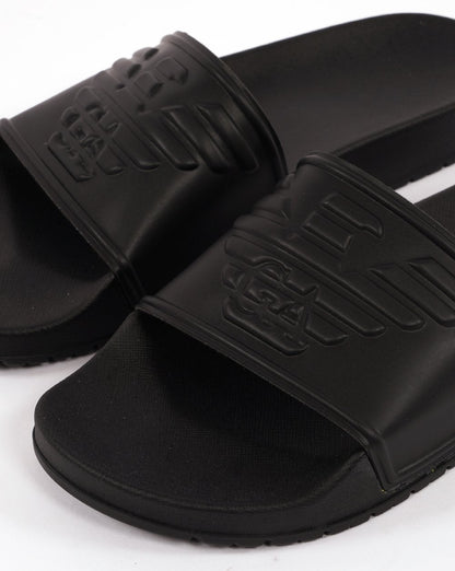 Emporio Armani Eagle Sliders Black