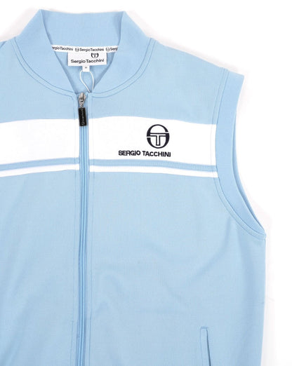 Sergio Tacchini Masters Sleeveless Track Top Sky Blue/White