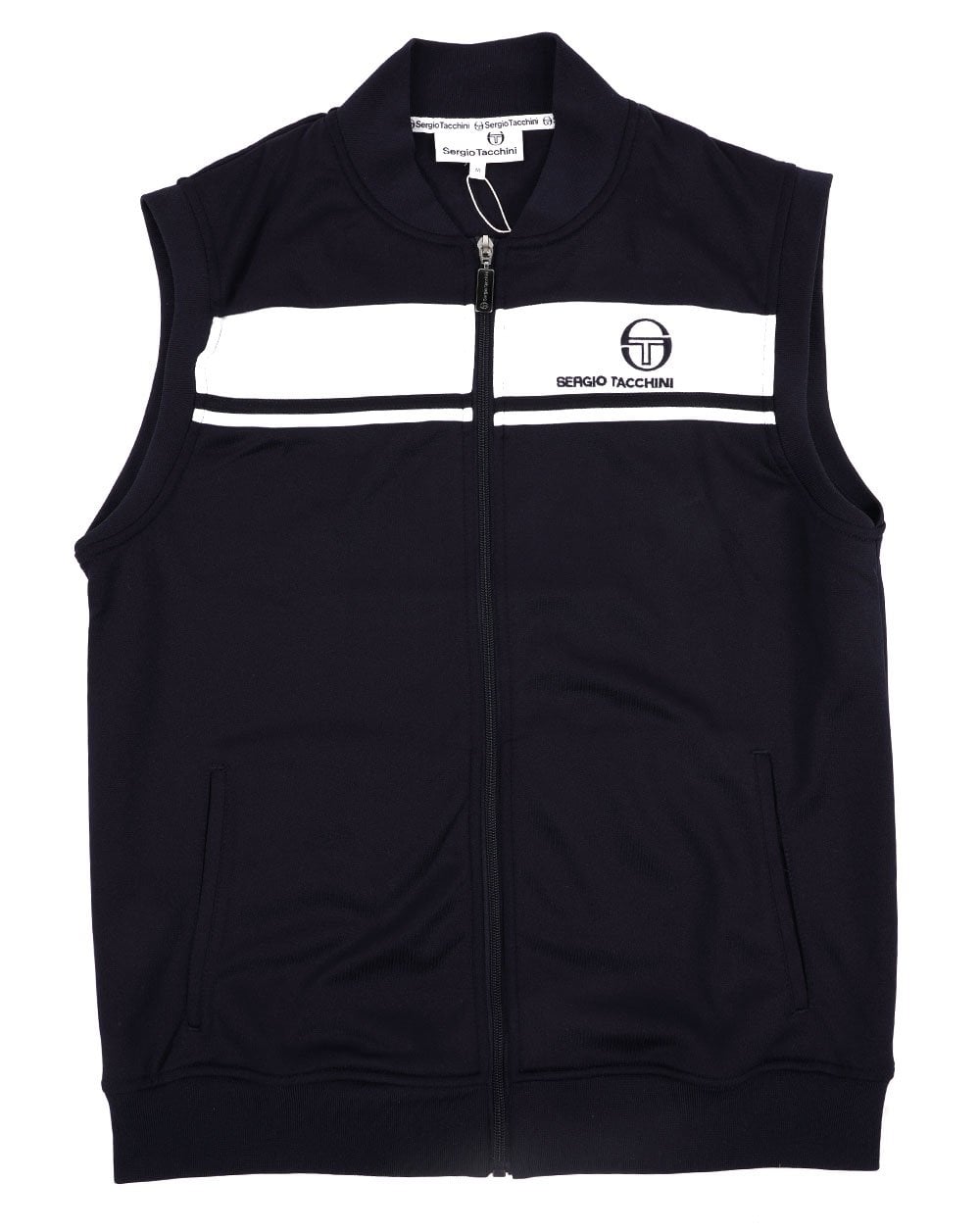 Sergio Tacchini Masters Sleeveless Zip Up Navy/White