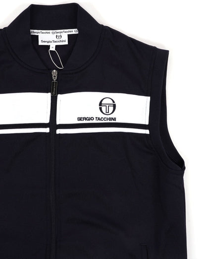 Sergio Tacchini Masters Sleeveless Zip Up Navy/White