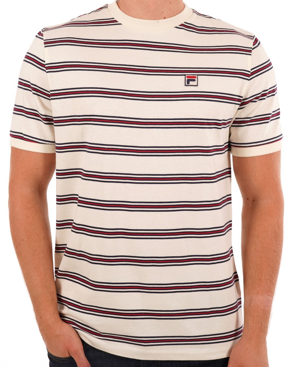 Fila Vintage Bruno Striped T Shirt Gardenia