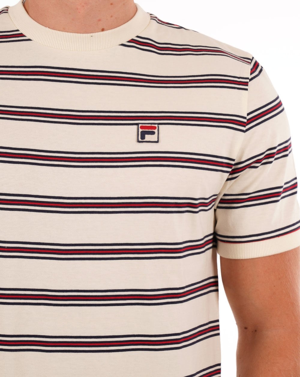 Fila Vintage Bruno Striped T Shirt Gardenia