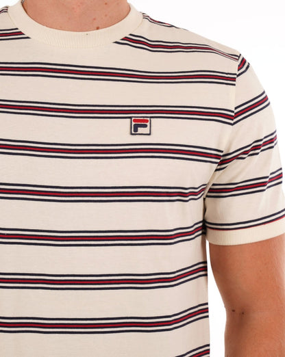 Fila Vintage Bruno Striped T Shirt Gardenia